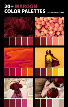 Marun Color Combination, Maroon Color Palette, Burgundy Colour Palette, Maroon Aesthetic, Crimson Color, Red Color Combinations, Maroon Outfit, Shades Of Maroon