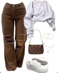 Brown Jeans, Trendy Outfits For Teens, Tomboy Style Outfits, Teenager Outfits, Cute Swag Outfits, Simple Trendy Outfits, Swaggy Outfits, Cute Everyday Outfits, Mode Inspo