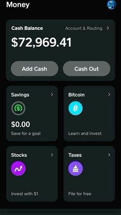 an iphone screen showing cash balance and savings