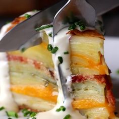 a close up of food on a plate with a fork