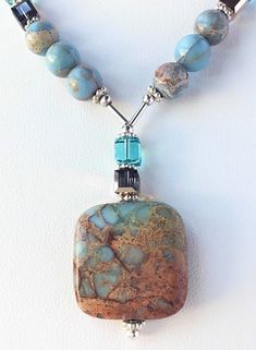 Long Crystal Necklace Beads, Boho Jewellery Necklaces, Sundance Jewelry, Beaded Jewelry Necklaces, Aqua Terra, Beaded Necklace Designs, Blue Beaded Necklace, Trending Necklaces, Beaded Necklace Diy