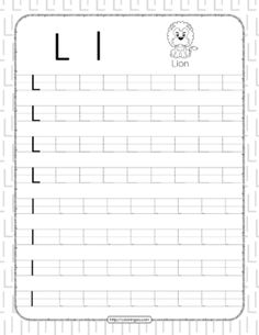 letter tracing printables L Tracing Worksheet, Letter L Worksheets, Teaching Cursive