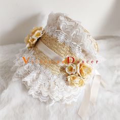 Lolita Lace Flower Pastoral Straw Bonnet Hat Condition: Brand NewColor: Pink/Green/White/YellowSize: One Size(Length-38cm / Width-25cm)Material:  Straw+laceSuitable season:Summer/Spring/Autumn/WinterPopular elements: Lace and flowersOccasion : Lolita Tea Party/Wedding/Birthday/Holiday/Anniversary Celebration/Anniversary Celebration Handmade White Mini Hats For Summer, White Handmade Mini Hats For Summer, Yellow Flower Hat For Spring, Yellow Flower-shaped Hats For Spring, White Straw Hat For Garden Party, White Bohemian Mini Hat For Summer, Cream Mini Hats With Handmade Flowers For Summer, Cream Brimmed Costume Hat For Summer, Bohemian White Mini Hats For Spring