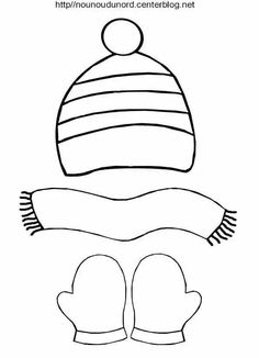 a winter hat and mittens coloring page