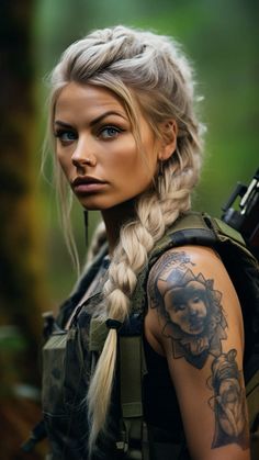 Army Hairstyles For Women, Viking Warrior Woman, Warrior Women, Dystopian Future, Viking Woman, Real Model, Viking Warrior, New Tattoo, Wildlife Conservation