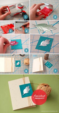 how to make a diy card with paper, scissors and twine on it