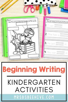 the beginning writing worksheet for children to practice their handwriting skills and help them learn