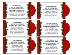 four christmas gift tags with the words on them