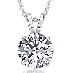 This classic women's solitaire pendant features a 2ct lab grown round brilliant cut diamond.  The diamond is prong set in solid 14k white gold.  An 18" 14k white gold lock chain is included. Grown Brilliance, Lock Chain, Solitaire Diamond Pendant, Round Solitaire, Diamond Solitaire Necklace, 14k Gold Necklace, White Gold Necklaces, Solitaire Diamond, Solitaire Pendant