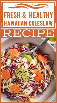 Fresh & Healthy Hawaiian Coleslaw Recipe Hawaiian Coleslaw Recipe, Hawaiian Coleslaw, Coleslaw Dressing, Lime Vinaigrette, Black Sesame Seeds, Mele Kalikimaka, Coleslaw Recipe, Black Sesame, Healthy Options