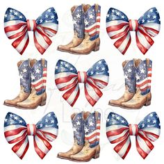 American Flag Boots, Pastel Shirt, Football Shirt Designs, Pastel Bows, Png Shirt, Independence Day Png, Orange Bows, Bow Png, Boots Cowboy