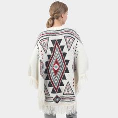 Size : 42.1" X 26.4" Material : 50% Nylon, 50% Acrylic Fringe Poncho, Fringed Poncho, Boho Patterns, Lowest Price, 50 %, On Sale, Pattern