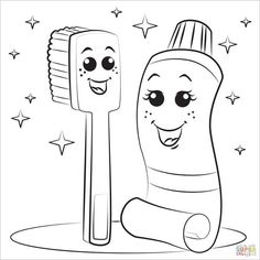 Dentist Coloring Page, Dental Coloring Pages, Toothbrush Drawing, Toothbrush Craft, Dentist Crafts, Teeth Drawing, Teeth Pictures, Toothbrush And Toothpaste