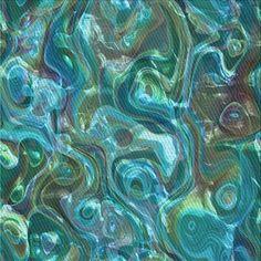 an abstract painting with blue and green colors