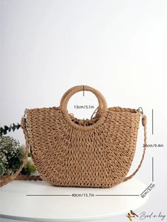 Bird in Bag - Straw Casual Handheld Portable Bag, Casual Double Handle Satchel, Casual Handheld Straw Bag, Portable, Casual Handheld Straw Bag, Casual Handheld Portable Straw Bag, Portable Everyday Bags For Spring, Brown Portable Straw Bag For Everyday Use, Portable Brown Straw Bag For Everyday Use, Casual Brown Portable Satchel