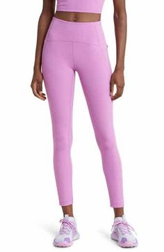 Zella Live In High Waist Leggings | Nordstrom Elastane Yoga Pants For Jogging In Athleisure Style, Elastane Athleisure Yoga Pants For Jogging, Athleisure Elastane Yoga Pants For Jogging, Nylon Stretch Athleisure Leggings, Nylon Activewear For Yoga With Comfort Stretch, Nylon Stretch Leggings For Athleisure, Comfort Stretch Nylon Activewear For Yoga, Comfort Stretch Elastane Running Bottoms, Fitted Leggings With Comfort Waistband For Yoga