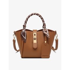 Category:Handbag; Embellishment:Buckle,Scarves; Gender:Women's; Type:Bucket Bag,Bag Set,Vegetable basket bag; Occasion:Holiday,Daily,Office; Material:PU Leather; Width:12; Height:16; Function:Large Capacity,Durable,Multi Carry; Pattern:Solid Color; Listing Date:08/13/2024; Production mode:External procurement; Length:26; Detachable strap:Detachable; Adjustable strap:Adjustable Brown Satchel With Single Handle For Daily Use, Vegetable Basket, Faux Leather Handbag, Leather Office, Cheap Handbags, Basket Bag, Bag Bag, Bag Set, Leather Handbag