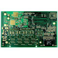 an electronic board with many different types of circuit boards on it's side, including two