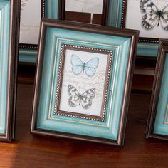 "4'' x 6'' Rectangular Resin Blue Silver Gold Picture Frames"