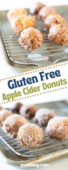 the gluten free apple cider donuts are cooling on a rack