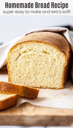 a loaf of bread sitting on top of a cutting board