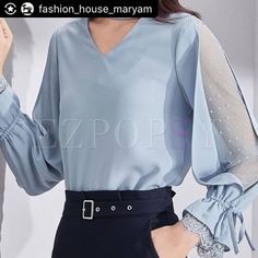 مانتو 2019 - Google Search Slim Blouse, Fashion Tops Blouse, Blouse Models, Fashion Design Clothes, Kurti Designs