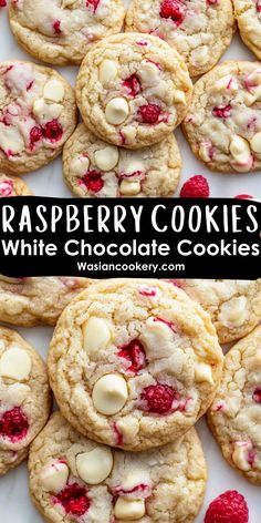 raspberry cookies with white chocolate in the middle