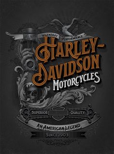 harley davidson motorcycles logo on a black background