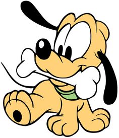 a cartoon dog with a bone in its mouth