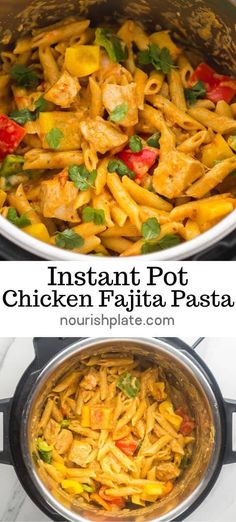 instant pot chicken pajita pasta recipe in an instant pot