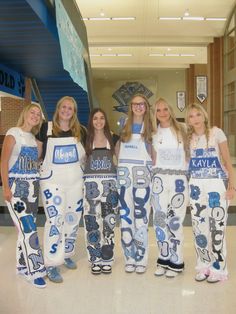 #senior #overalls #senioroveralls School Spirit Overalls Ideas, White Overalls Outfit, Hoco Pants, Homecoming Pants