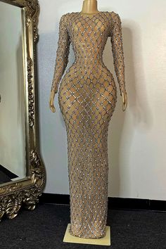 Lora Rhinestone Maxi Dress (Ready To Ship) Rhinestone Dress For Prom Season And Glamorous Events, Rhinestone Dresses For Prom And Glamorous Events, Rhinestone Dress For Glamorous Events During Prom Season, Elegant Rhinestone Dress For Glamorous Events, Bedazzled Floor-length Party Dress, Rhinestone Party Gown For Prom Season, Bedazzled Gown For Prom Season Party, Bedazzled Gown For Party And Prom Season, Party Season Mesh Dress With Rhinestones