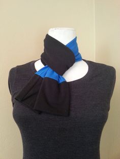 Black and Blue Short Scarf / Recycled T Shirt by aRecurringDream Short Scarf, Short Scarves, Hometown Pride, Blue Shorts, Pittsburgh, Blue Black, Unique Gifts