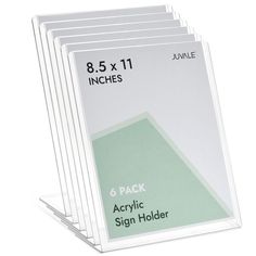 6 pack acrylic sign holder 8 5 x 11 inches