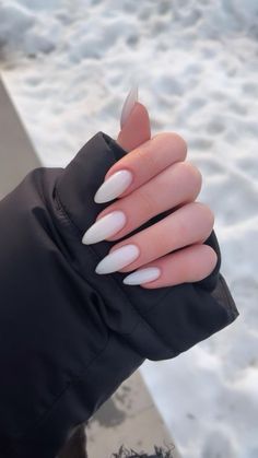 Milky Nails, Valentine Nails, Classy Acrylic Nails, Almond Acrylic Nails, Soft Nails, Girls Nails, Pretty Acrylic Nails