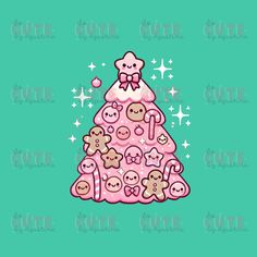 a pink christmas tree with teddy bears on it