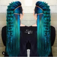 Nails Mermaid, Mermaid Effect, New Braided Hairstyles, Green Hair Dye, Mermaid Nail, Colors Nails, Mermaid Nails, Ideas Nails, Bohol