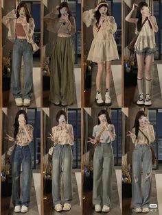 casual outfits, classy outfits, cute outfit, edgy aesthetic Korean Female Casual Outfits, Korean Street Fashion Outfits Aesthetic, Cute Outfit Collage, Korean Pinterest, Acubi Outfit, Cafe Outfit, Street Outfits, Outfit Korean