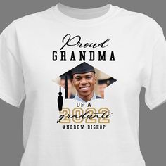 Make sure everyone in the family can show off how proud they are for the graduate with our Proud Family Photo Graduation Shirts. #graduationshirts #personalizedgraduationshirts #uniquegraduationideas #personalizedgradgiftideas Customizable Short Sleeve T-shirt For Graduation Gift, White T-shirt With Letter Print For Graduation, Customizable T-shirt For Graduation Gift, Pre-shrunk Short Sleeve T-shirt For Graduation Party, Customizable Graduation T-shirt With Crew Neck, Customizable White T-shirt For Graduation, Graduation T-shirt With Letter Print, Graduation Custom Print Short Sleeve T-shirt, Customizable Crew Neck T-shirt For Graduation Gift