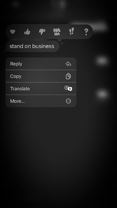 an iphone screen with the text stand on business and copy transsite to more