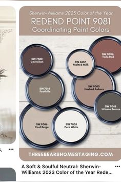 the color scheme for sheryl williams's paint 981 coordinating paint colors is shown