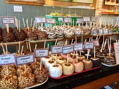 many different types of candies are on display