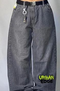 High Waisted Baggy Jeans - Multi-pocket Baggy Bottoms With Pockets For Everyday, Casual High Rise Gray Bottoms, Casual Washed Black Bottoms With Belt Loops, High Waist Washed Black Bottoms With Pockets, Casual Washed Black Jeans With Pockets, Casual Jeans With Loosely Fitted Hips, Baggy Utility Bottoms For Everyday Wear, Casual Bottoms With Pockets For Everyday, Casual Everyday Bottoms With Pockets