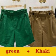 Shipping: Worldwide Express Shipping AvailableDelivery time: 7-15Days Fast ShippingReturns: Fast refund, 100% Money Back Guarantee. Green Summer Bottoms With Buttons, Spring Green Solid Color Shorts, Spring Green Shorts With Buttons, Spring Green Buttoned Shorts, Knee Length Pants, Womens Summer Shorts, Shorts Casual, Summer Fabrics, Green And Khaki