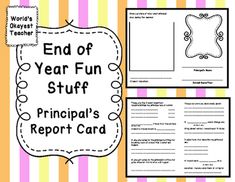 the end of year fun stuff report for students to use in their school's classroom