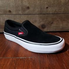 Vans | Slip-on Pro - Black/White - THIS Skateshop - Fargo, North Dakota Vans Slip On Black, Vans Slip On Pro, Vans Pro, Lego Sculptures, Vans Original, Pro Black, Vans Classic, Sneakers Shoes, Lego