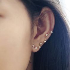 TE-3709 Constellation Design, Ear Crawler, Ear Crawlers, Star Studs, Single Earring, Constellations, Get Ready, Jewelry Inspiration, Ear Cuff