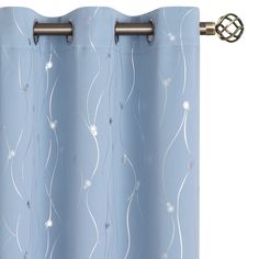 PRICES MAY VARY. Ready Made: BGment decorative light blue blackout curtains 84 length 2 panels a set. Each curtain panel has 6 silver metal grommets on top. Each grommet inner diameter is 1.6 inch, comparable with most rods. Easy to hang, and slide smoothly. Foil Print: BGment blackout curtain panels with silver thread and dots pattern will fit the decor of bedroom, living room and nursery perfectly. The subtle metallic design give it an elegant and modern feel which looks amazing in the light. Blue Blackout Curtains, Curtain Length, Long Curtains, Insulated Curtains, Curtain Sizes, Drape Panel, Darkening Curtains, Curtain Patterns, Room Darkening Curtains