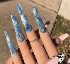 Nail Techniques, Glamour Nails, Starry Nights, Acrylic Nails Coffin Pink, Nail Idea, Vacation Nails, Bling Acrylic Nails