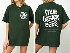 Green T-shirt For Party, Tshirt Front And Back Mockup, Dark Green Shirt, Shirt Template, Green T Shirt, Green Tshirt, Green Shirt, Shirt Mockup, Save Image